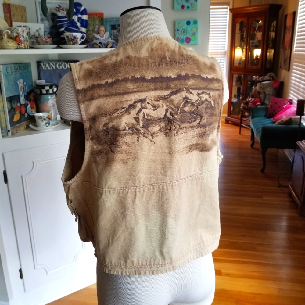 Vintage Ralph Lauren Horse Print Vest